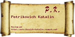 Petrikovich Katalin névjegykártya