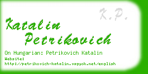 katalin petrikovich business card